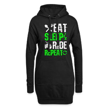 EAT SLEEP RIDE REPEAT - Radsport Rotuine perfekte - Hoodie-Kleid - Schwarz - Vorne
