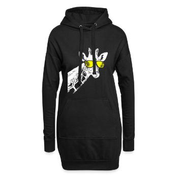 Giraffe Sonnenbrille Party Musik Giraffenliebe Gir - Hoodie-Kleid - Schwarz - Vorne