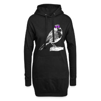 Rotkehlchen Tierliebhaber Sonnenbrille Rotkehlchen - Hoodie-Kleid - Schwarz - Vorne