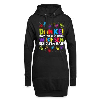 Danke, dass du uns beim wachsen geholfen hast! Kig - Hoodie-Kleid - Schwarz - Vorne