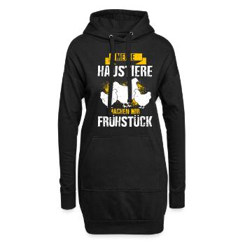 Hühner Landwirt Bauer Traktor Agrar Geschenk Hühne - Hoodie-Kleid - Schwarz - Vorne