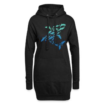 Cadeau Requins Biologie Marine Plongée Océan Requin - Sweat-shirt à capuche long Femme - noir - Devant