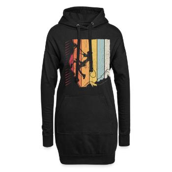 Bergsteiger Kletterer Bouldern Vintage Berge Felse - Hoodie-Kleid - Schwarz - Vorne
