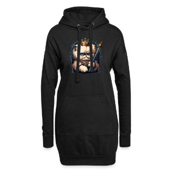 Cartoon Cat Queen - Sweat-shirt à capuche long Femme - noir - Devant