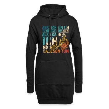 Feuerwehrmann Feuer Firefighter Löschgruppe Feuer - Hoodie-Kleid - Schwarz - Vorne