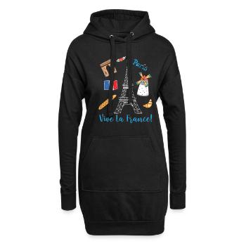 Paris Souvenir Eiffelturm Frankreich Geschenk - Hoodie-Kleid - Schwarz - Vorne