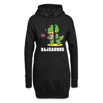 Bassaurus T-Rex Bass Dinosaur Rock Bassiste - Sweat-shirt à capuche long Femme - noir - Devant