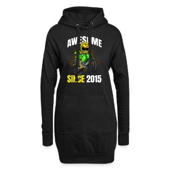 Genial seit 2015 - 8. Dirt Bike Rider Geburtstag - Hoodie-Kleid - Schwarz - Vorne