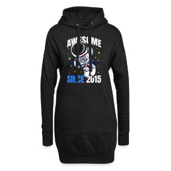 Génial depuis 2015 - 8e anniversaire d’astronaute - Sweat-shirt à capuche long Femme - noir - Devant
