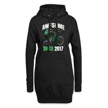 Génial depuis 2017 - 6ème anniversaire de vélo de montagne - Sweat-shirt à capuche long Femme - noir - Devant