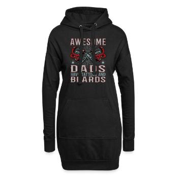 Awesome Dads have Tattoos Beards Vater Tattoo Bart - Hoodie-Kleid - Schwarz - Vorne
