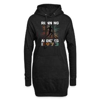 Running Vintage Running Addicted runner jogger 1973 - Sweat-shirt à capuche long Femme - noir - Devant