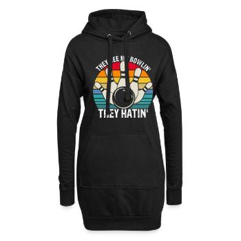 They see me Bowlin' They Hatin' Best Sport Pins Bo - Hoodie-Kleid - Schwarz - Vorne