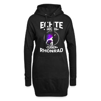 Echte Mädchen Turnen Rhönrad Gymnsatik Sport Turnf - Hoodie-Kleid - Schwarz - Vorne