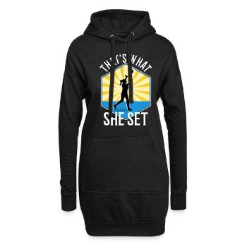 Thats what she set volleyball - Hoodie-Kleid - Schwarz - Vorne