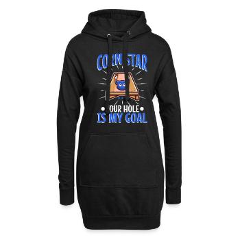 Corn star ton trou est mon objectif - Sweat-shirt à capuche long Femme - noir - Devant