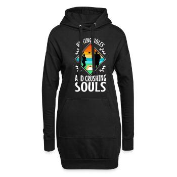 Frapper des trous et écraser des âmes - Sweat-shirt à capuche long Femme - noir - Devant