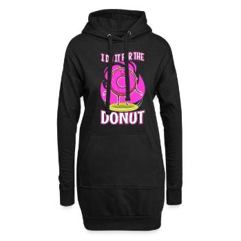 Je le fais pour les beignets - Sweat-shirt à capuche long Femme - noir - Devant