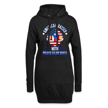 American raised with puerto rican roots - Hoodie-Kleid - Schwarz - Vorne