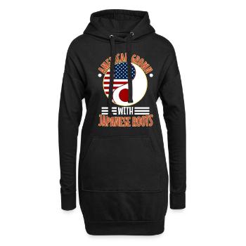 American grown with japanese roots - Hoodie-Kleid - Schwarz - Vorne