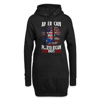 American raised with puerto rican roots - Hoodie-Kleid - Schwarz - Vorne