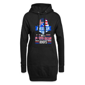 American raised with puerto rican roots - Hoodie-Kleid - Schwarz - Vorne