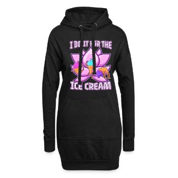 Je le fais pour la crème glacée - Sweat-shirt à capuche long Femme - noir - Devant