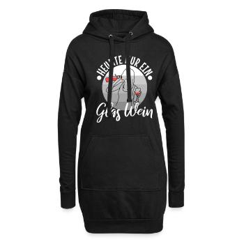 Heute nur ein glas wein - Hoodie-Kleid - Schwarz - Vorne