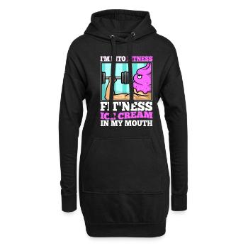 Im into fitness ice cream - Hoodie-Kleid - Schwarz - Vorne