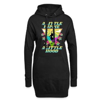 Un peu hippie Un petit capot - Sweat-shirt à capuche long Femme - noir - Devant
