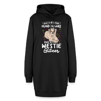 Das Sind Keine Hunde Haare Das Ist Westie Glitzer - Hoodie-Kleid - Schwarz - Vorne