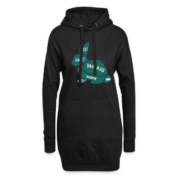 Hase Streichel-Zonen Haustier Häschen Geschenk - Hoodie-Kleid - Schwarz - Vorne
