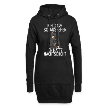 Nachtschicht Nachtdienst Arbeit Geschenk Humor Arb - Hoodie-Kleid - Schwarz - Vorne