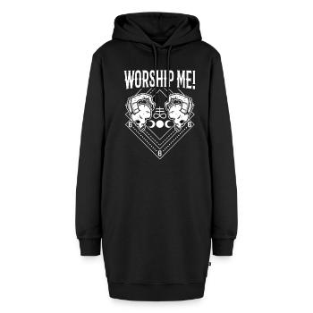 Worship me - Hoodie-Kleid - Schwarz - Vorne