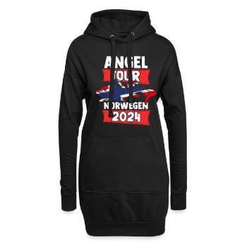 Angeltour Norwegen Fischer Angelteam Karpfen Angle - Hoodie-Kleid - Schwarz - Vorne