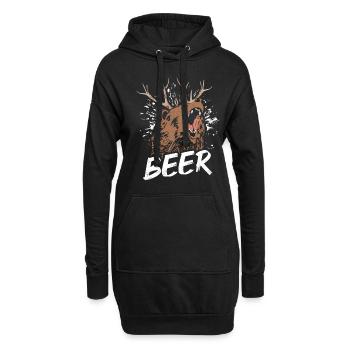 Beer Bär Bier Fans Tier Liebhaber Natur Bier Wande - Hoodie-Kleid - Schwarz - Vorne