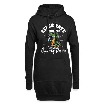 Faites la fête jusqu’à l’aube - Sweat-shirt à capuche long Femme - noir - Devant