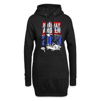 Angeltour Norwegen Fischer Angelteam Karpfen Angle - Hoodie-Kleid - Schwarz - Vorne