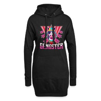 Gangsta Unicorn - Hoodie-Kleid - Schwarz - Vorne