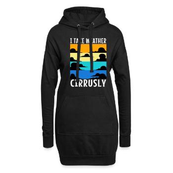 I Take Weather Cirrusly - Hoodie Dress - black - Front