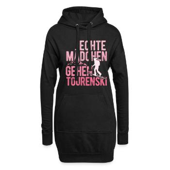 Echt Mädchen Gehe Tourenski Geschenk Skitour Tour - Hoodie-Kleid - Schwarz - Vorne