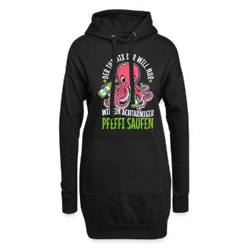Der tut nix der will nur wie ein achtarmiger - Hoodie-Kleid - Schwarz - Vorne
