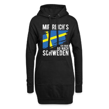 Mir Reichts Ich Haue Ab Nach Schweden Urlaub Natur - Hoodie-Kleid - Schwarz - Vorne