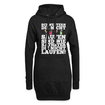 Krankenschwester Schwestern Saufen Bier Wein Spruc - Hoodie-Kleid - Schwarz - Vorne