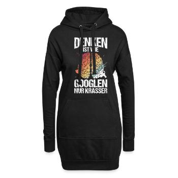 Denken Ist Wie Googlen Nur Krasser Gehirn Schüler - Hoodie-Kleid - Schwarz - Vorne