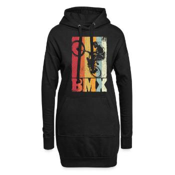 BMX Radfahren Fahrrad Geschenk Retro Fahrrad MTB B - Hoodie-Kleid - Schwarz - Vorne