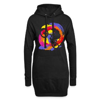 BMX Farbe Fahrrad Fans Rad Geschenk MTB Biker Retr - Hoodie-Kleid - Schwarz - Vorne