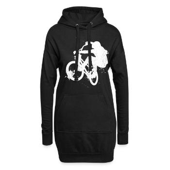 BMX Radfahren Fahrrad Geschenk Retro Fahrrad MTB B - Hoodie-Kleid - Schwarz - Vorne