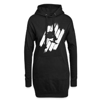 Skateboard Skateboarding Retro Boarder Stunt Fun S - Hoodie-Kleid - Schwarz - Vorne