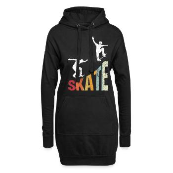 Skateboard Skateboarding Skater Vintage Boarder Sk - Hoodie-Kleid - Schwarz - Vorne